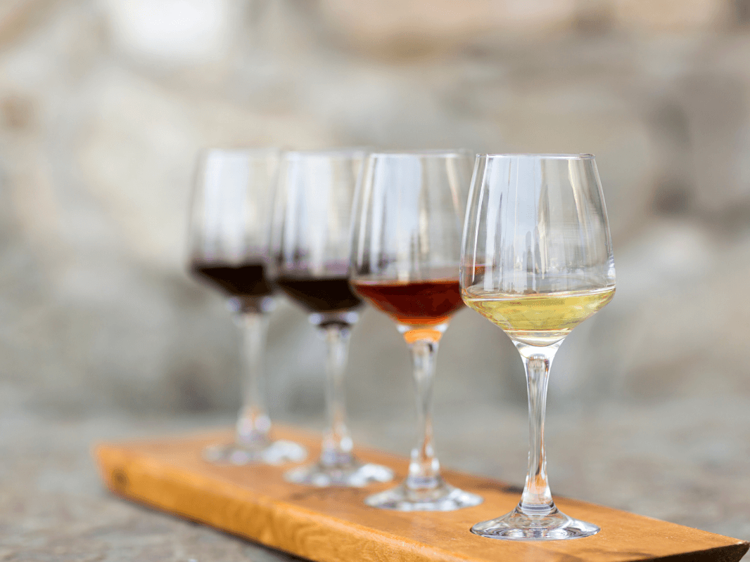 A platter of wines
